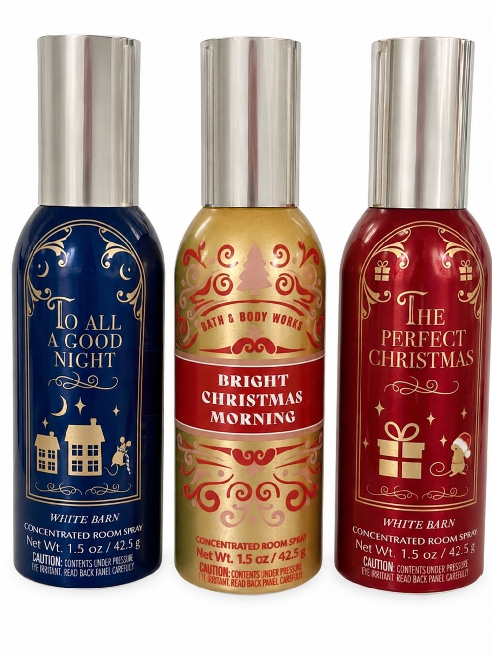 🎄 Bath & Body Works White Barn Holiday Room Spray Bundle of 3 NEW